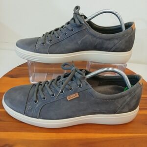 ECCO Soft 7 Mens 11 (45) Grey Suede Low Top Sneakers Shoes 43000402244